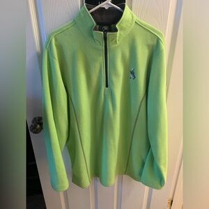 AHead Men's Bright Green quarter Zip-Up Sweater Fleece.  Pinehurst No. 2 Golf